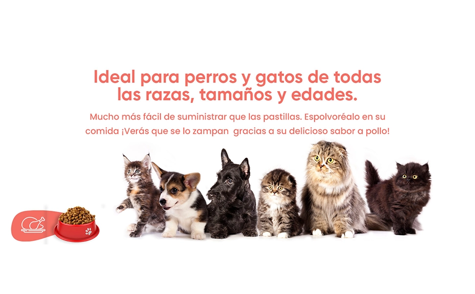 Polvo antiparasitario ideal para perros y gatos de todas las razas y tamaños